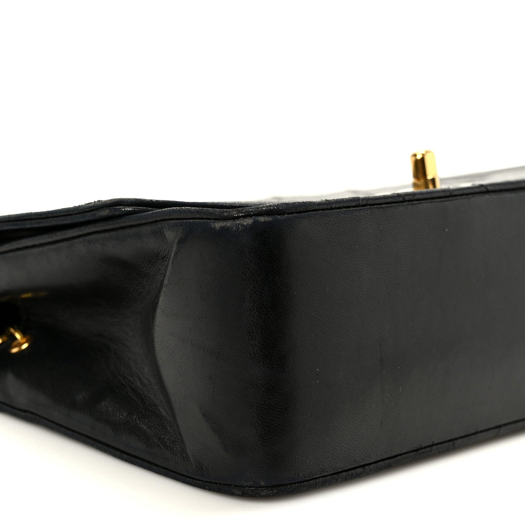 Lambskin Quilted Small Single Flap Black