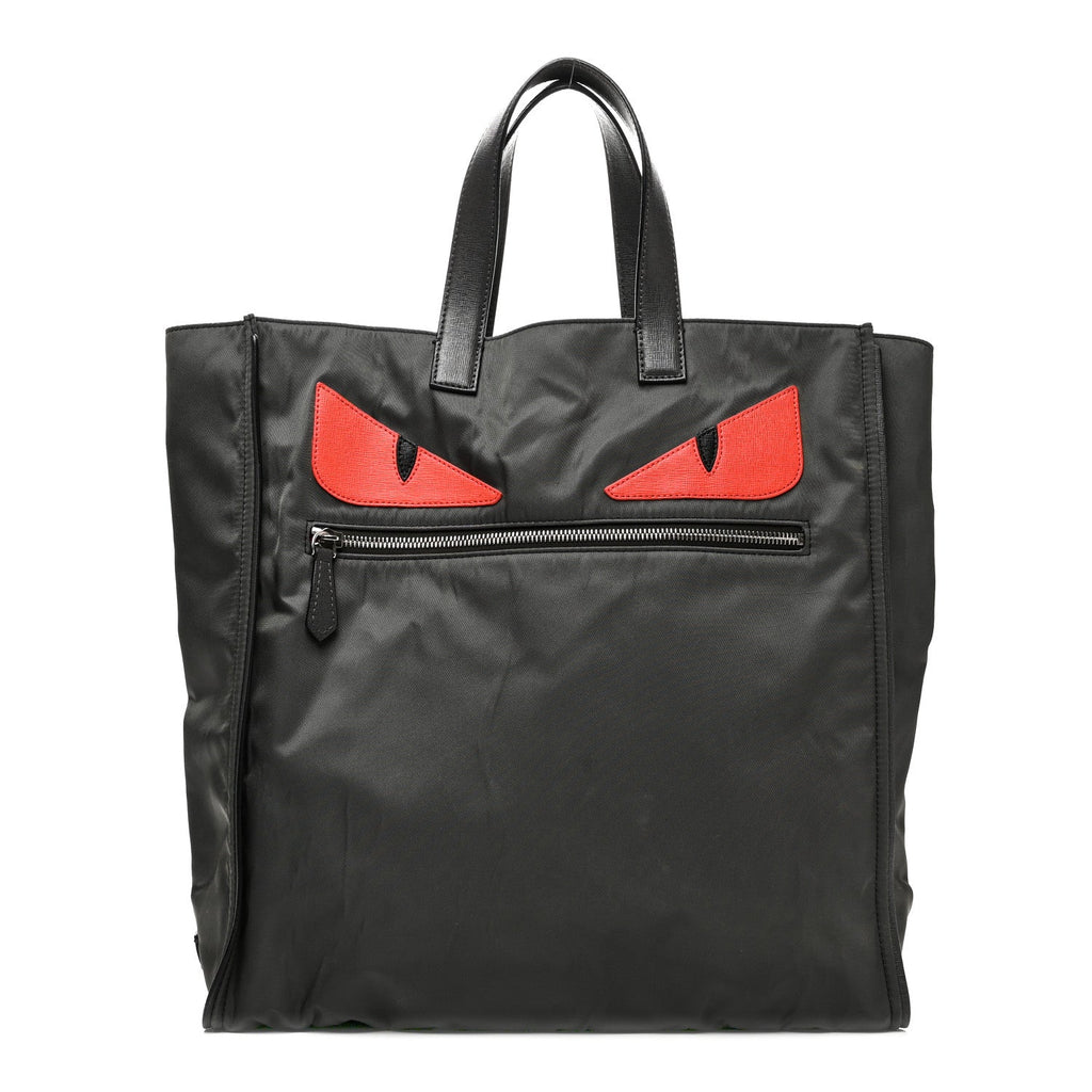 Nylon Vitello Elite Monster Eyes Tote Grey Multicolor