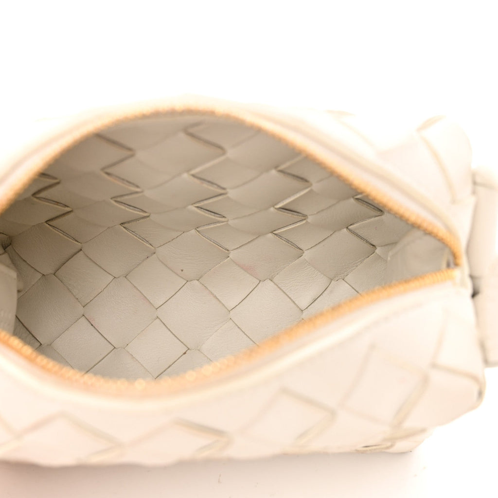 Nappa Intrecciato Candy Loop Camera Bag White