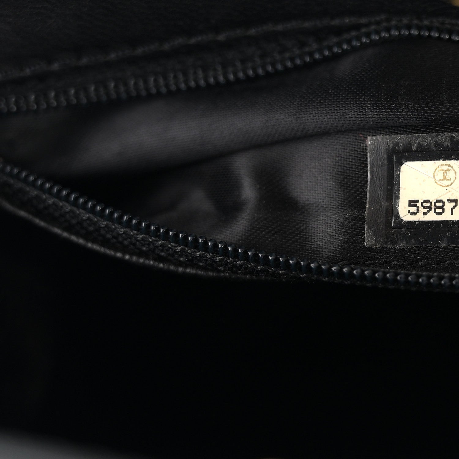 Lambskin Stitched Small Tote Black