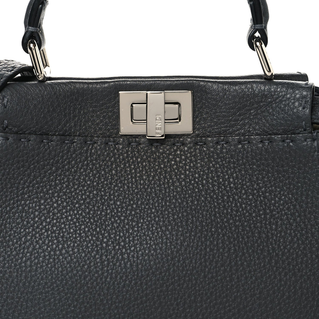 Cuoio Romano Selleria Bi-Color Mini Peekaboo Iconic Satchel Asfalto Latte