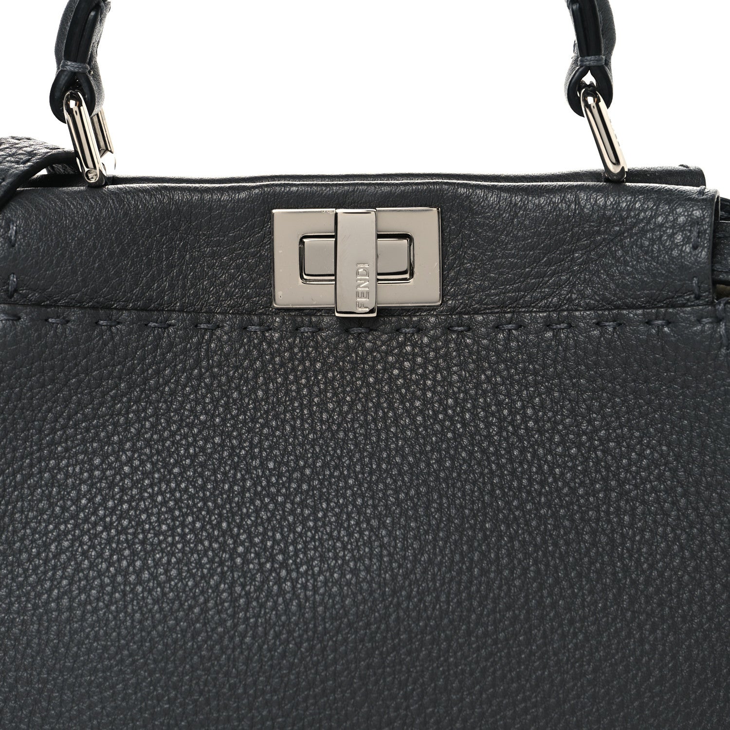 Cuoio Romano Selleria Bi-Color Mini Peekaboo Iconic Satchel Asfalto Latte