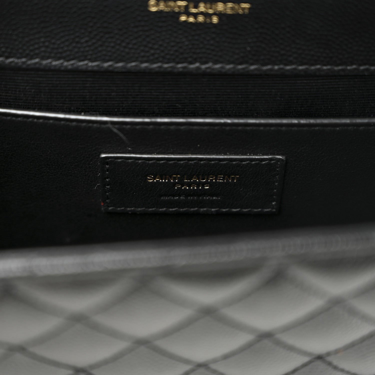 Grain De Poudre Textured Mixed Matelasse Triquilt Medium Monogram Satchel Black