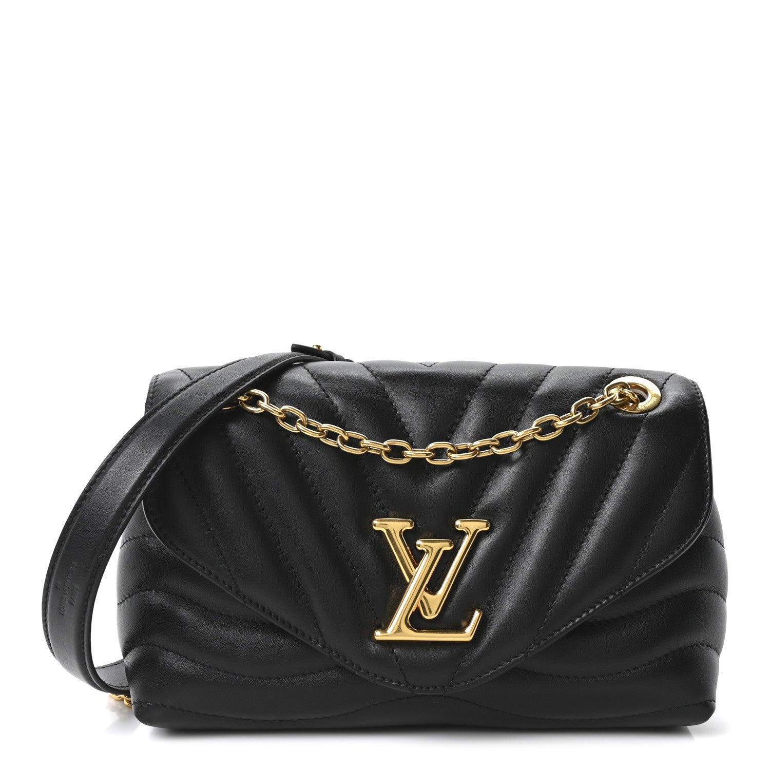 Calfskin LV New Wave Chain Bag Black