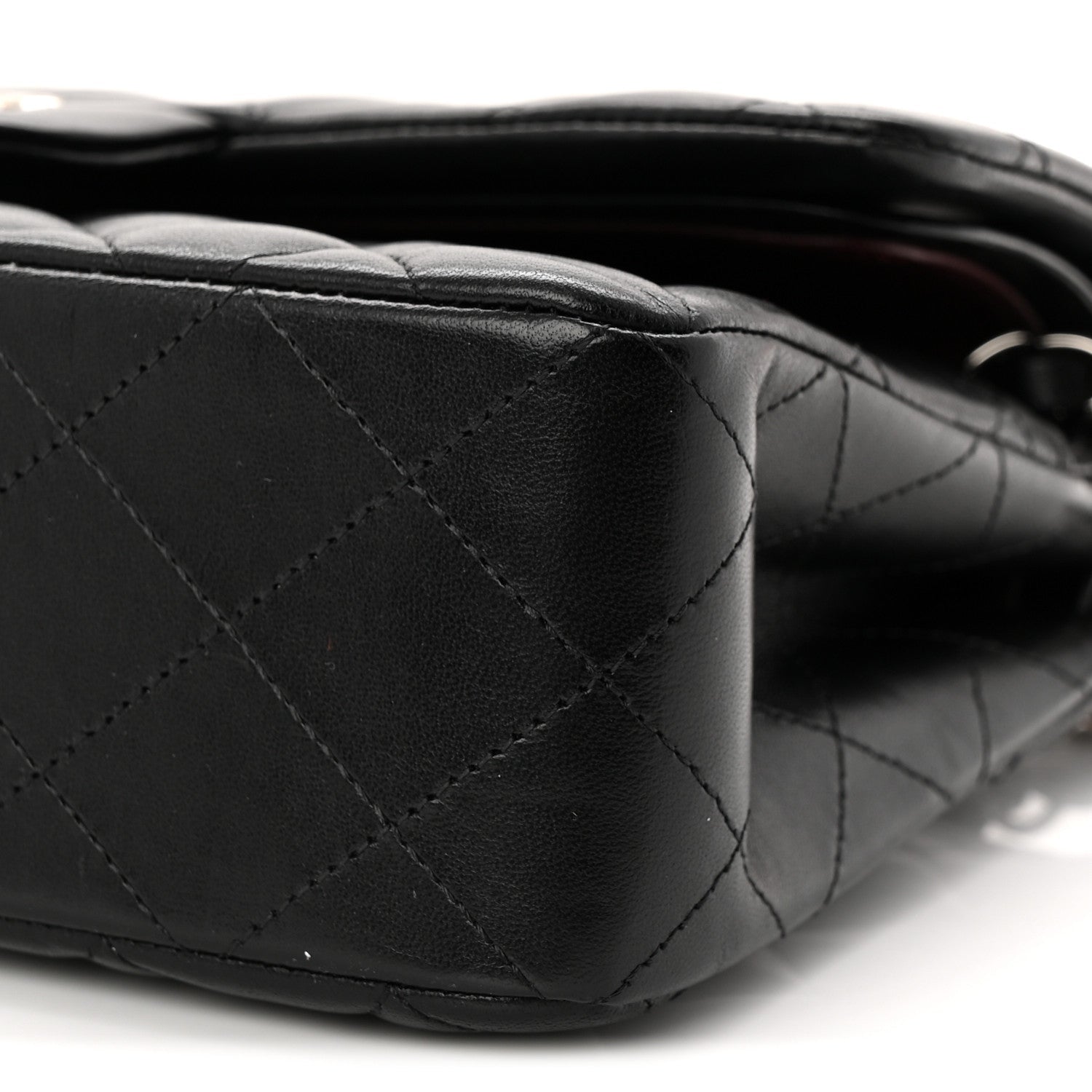 Lambskin Quilted Small Double Flap Black