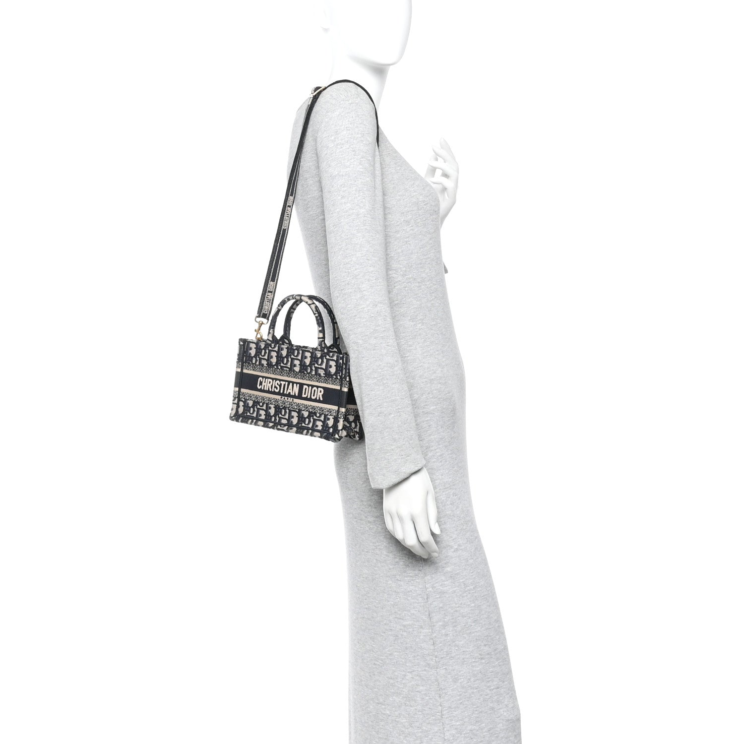 Oblique Mini Book Tote With Strap Blue Multicolor