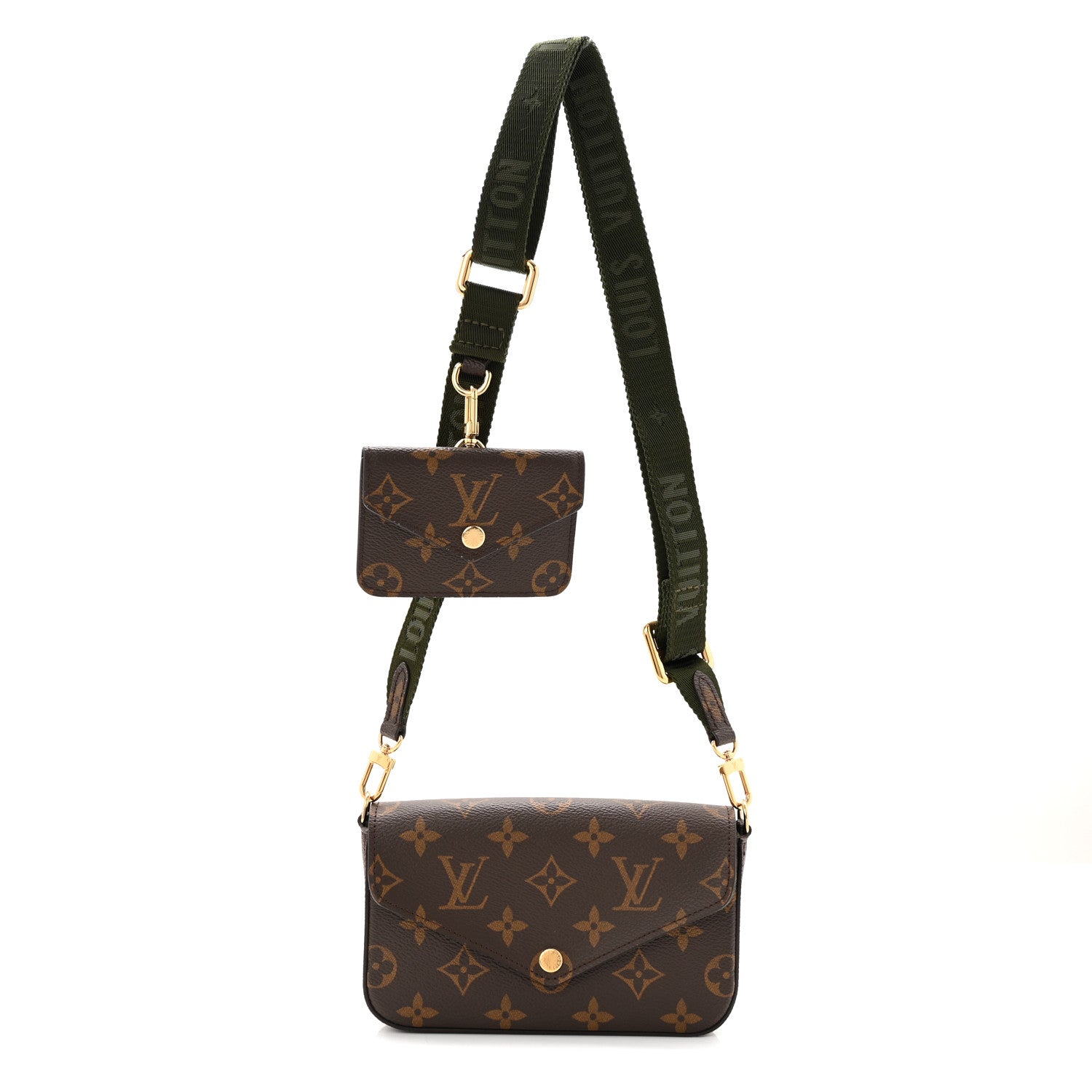Monogram Felicie Strap & Go Kaki