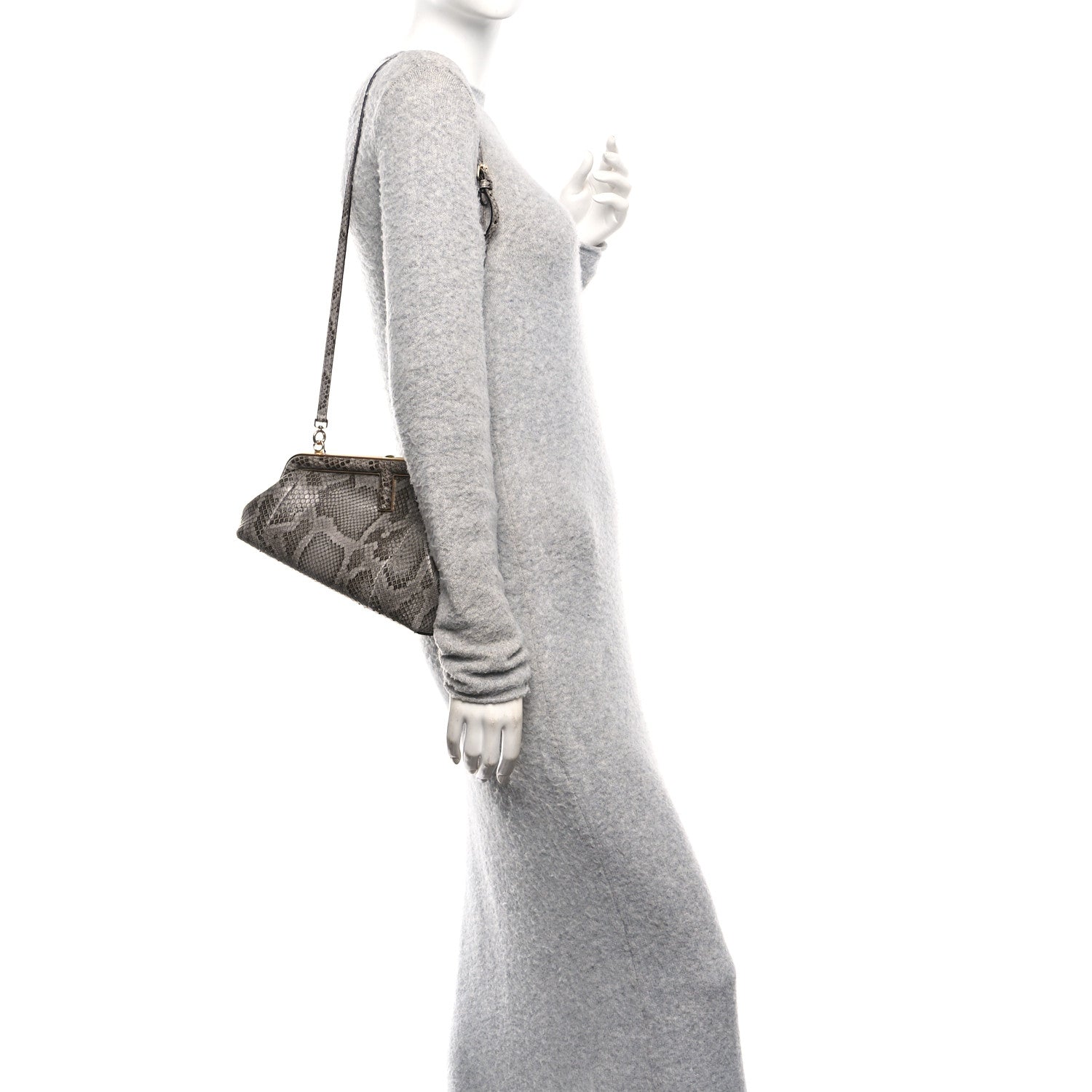 Snakeskin Small Fendi First Dark Grey