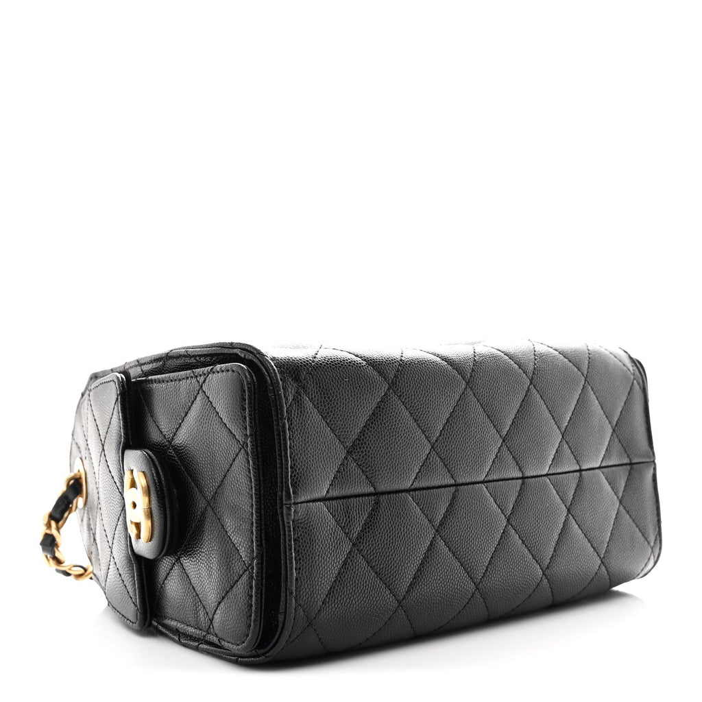 Caviar Quilted Mini Chanel 25 Handbag Black