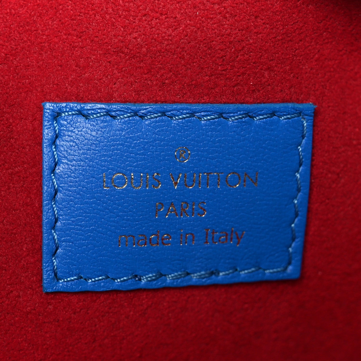Lambskin Embossed Monogram Vuittamins Coussin PM Blue Red