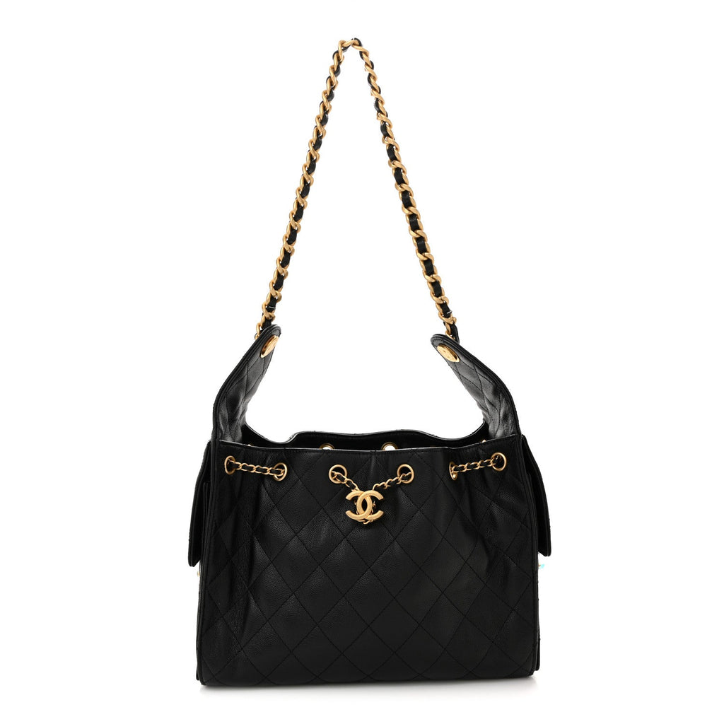 Caviar Quilted Small Chanel 25 Handbag Black