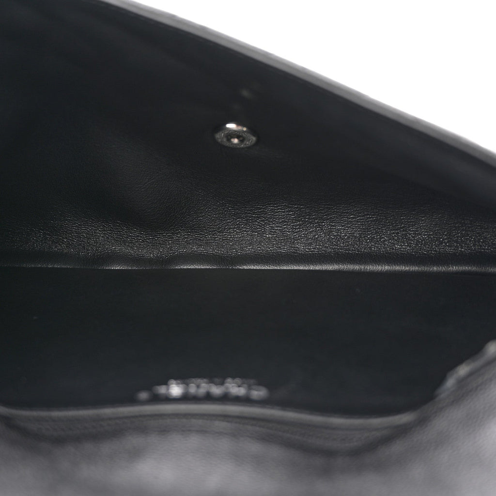 Caviar Quilted Flap Clutch Black