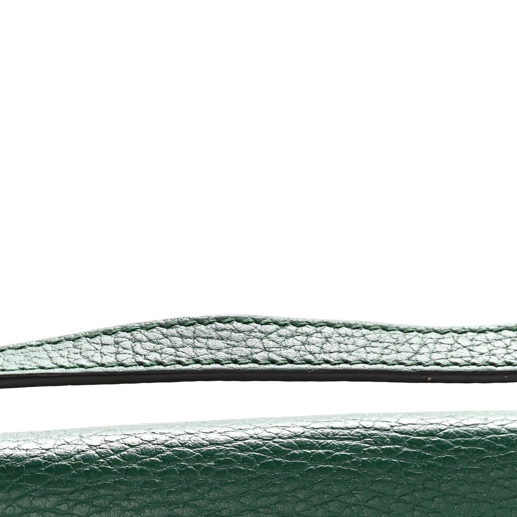 Dollar Calfskin Interlocking G Chain Wallet Emerald