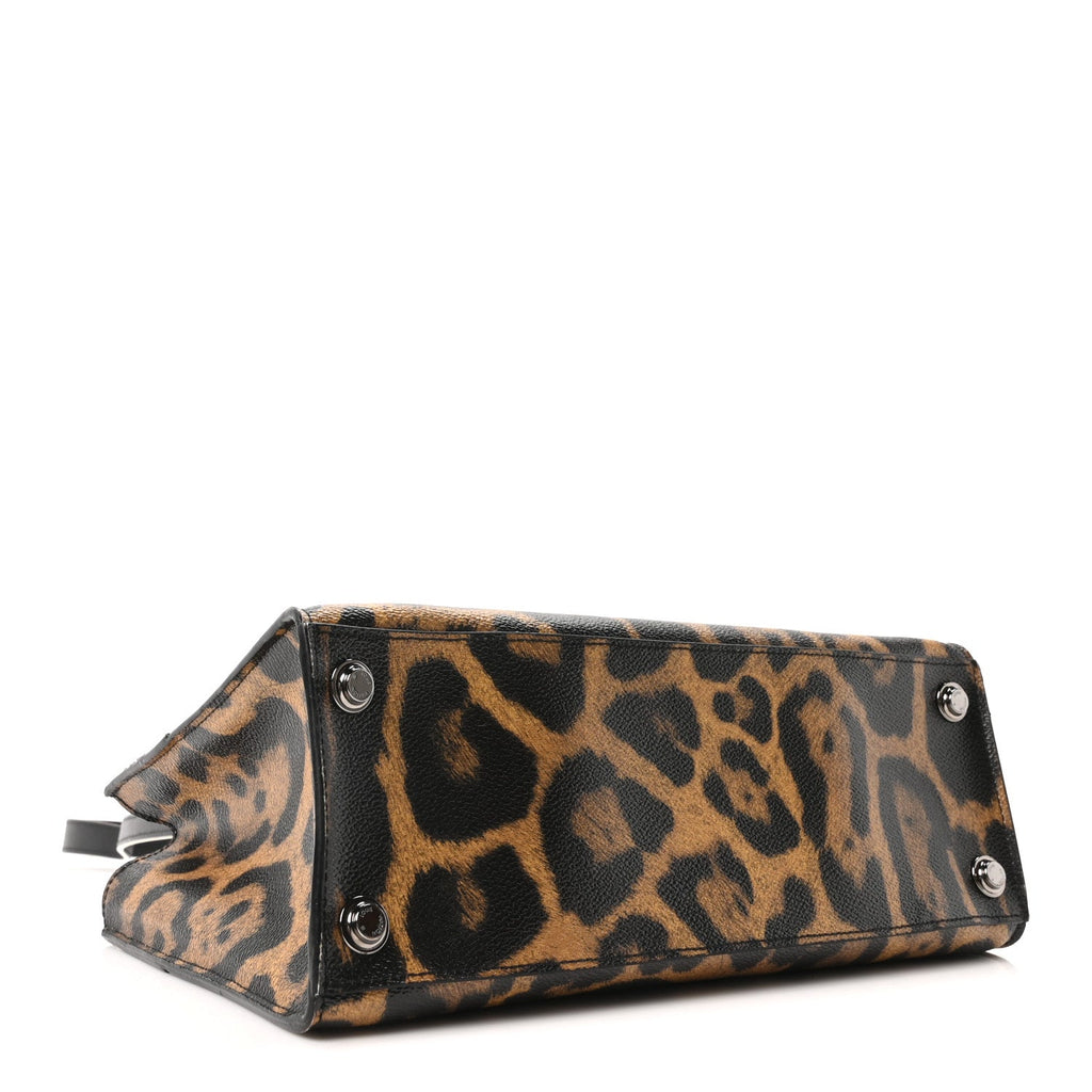 Canvas Calfskin Wild Animal Print City Steamer EW Marron