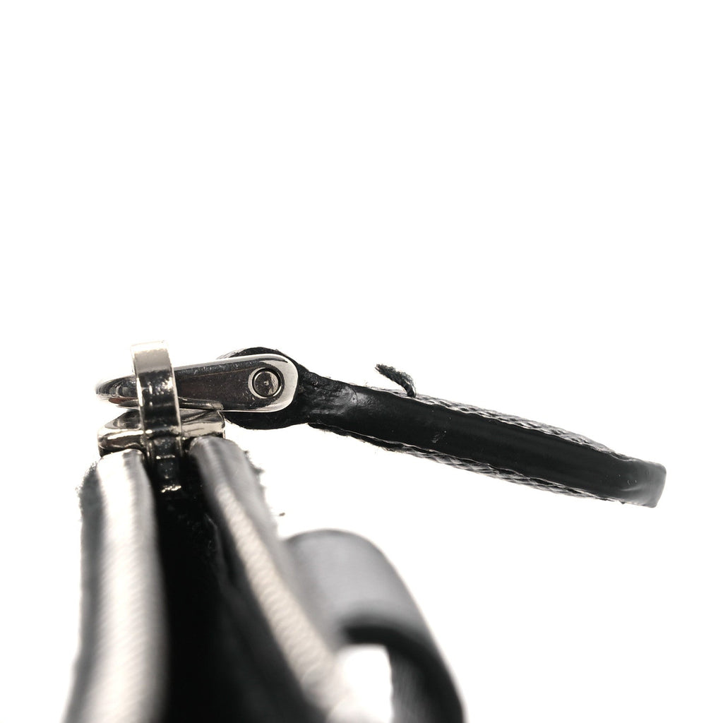 Saffiano Triangle Zip  Holder Black