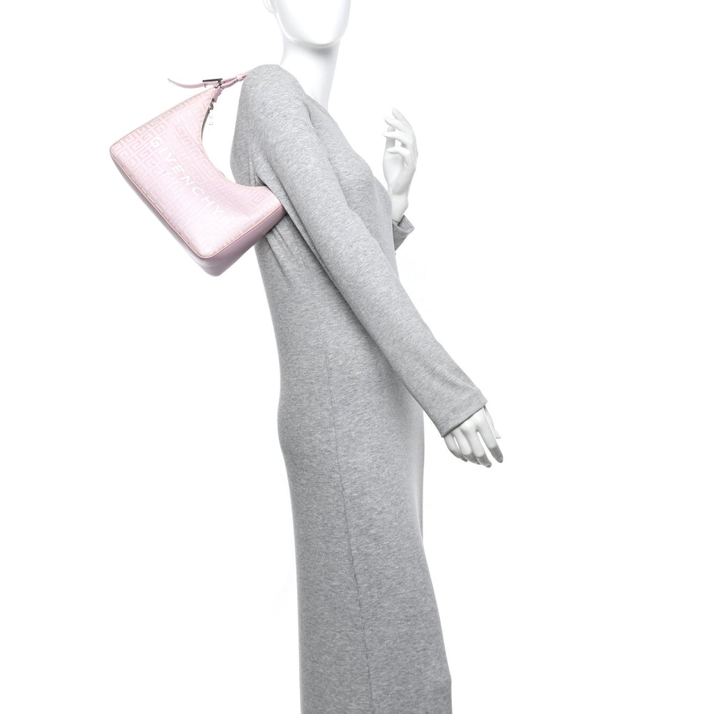 Coated Canvas Logo 4G Embossed Small Moon Cut Out Shoulder Bag Blossom Pink