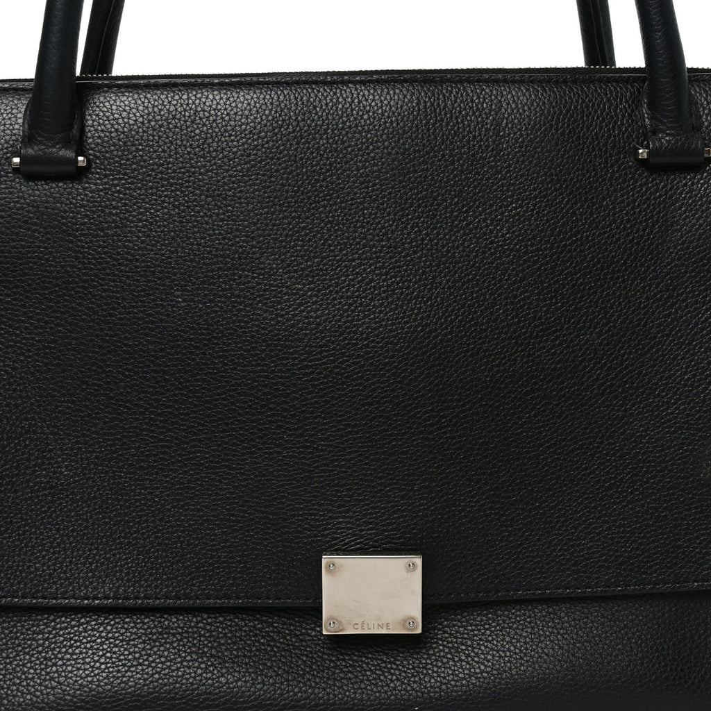 Drummed Calfskin Suede Double Zip Trapeze Black