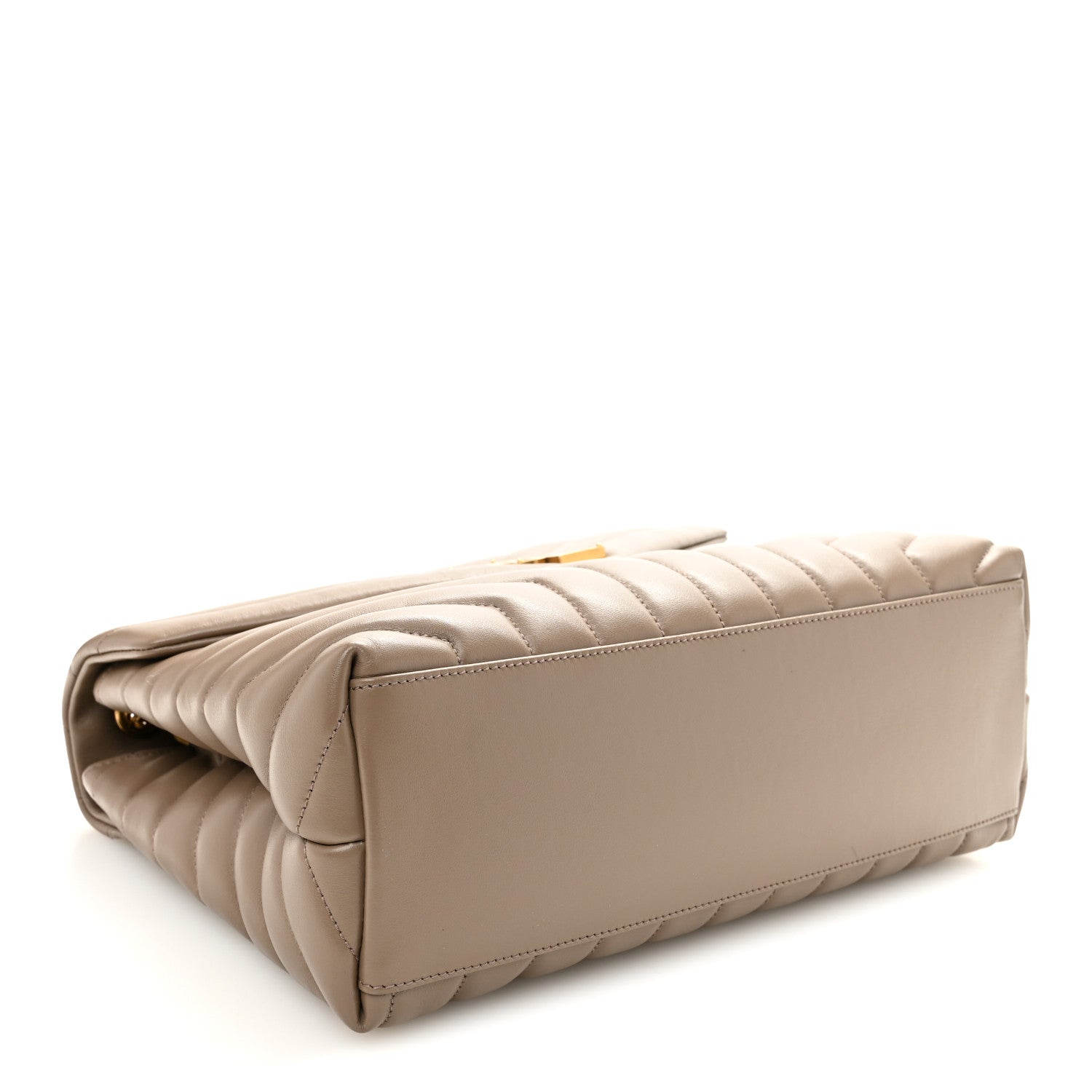 Calfskin Y Quilted Monogram Medium Loulou Chain Satchel Dark Beige