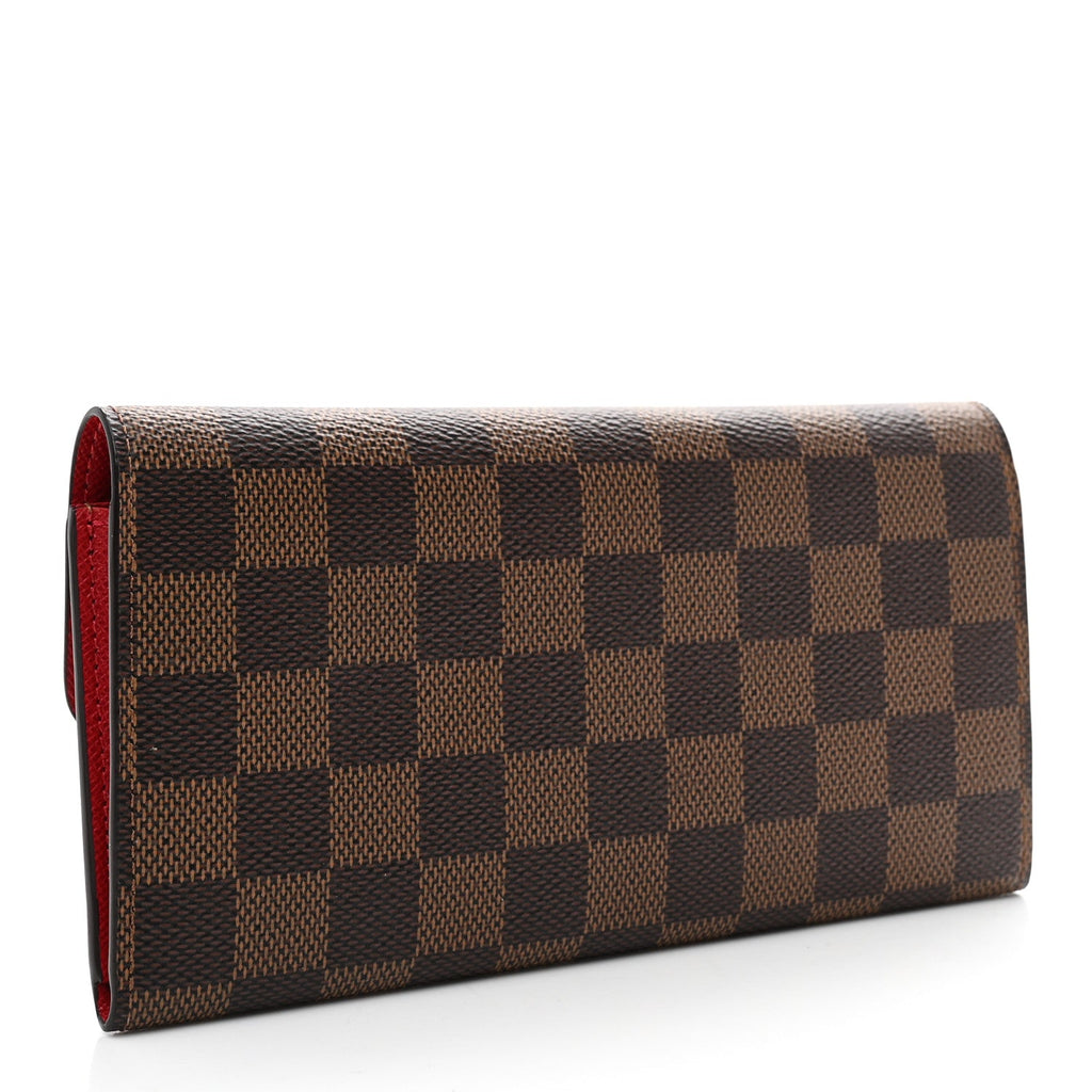 Damier Ebene Emilie Wallet Red