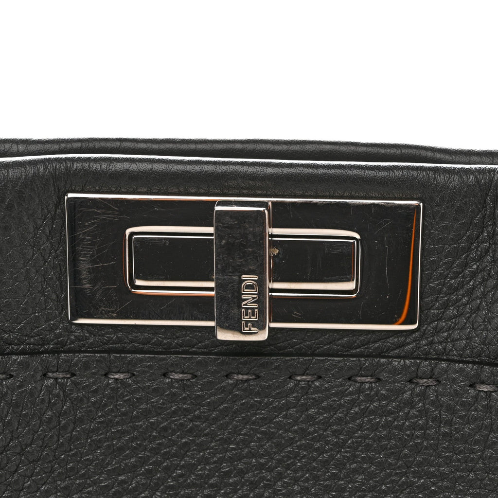 Cuoio Romano Selleria Bi-Color Medium Peekaboo Iconic Satchel Asfalto Latte