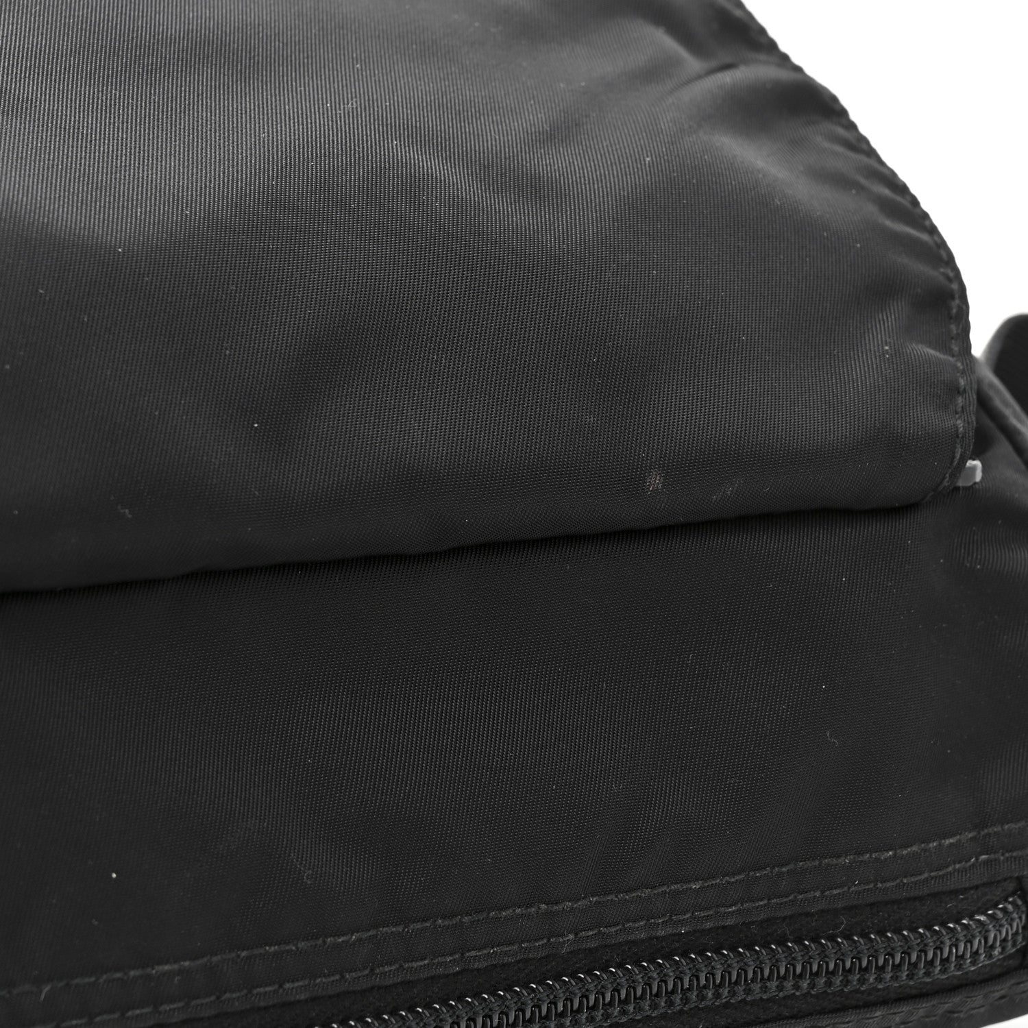 Re-Nylon Vela Saffiano Pocket Double Buckle Messenger Shoulder Bag Black