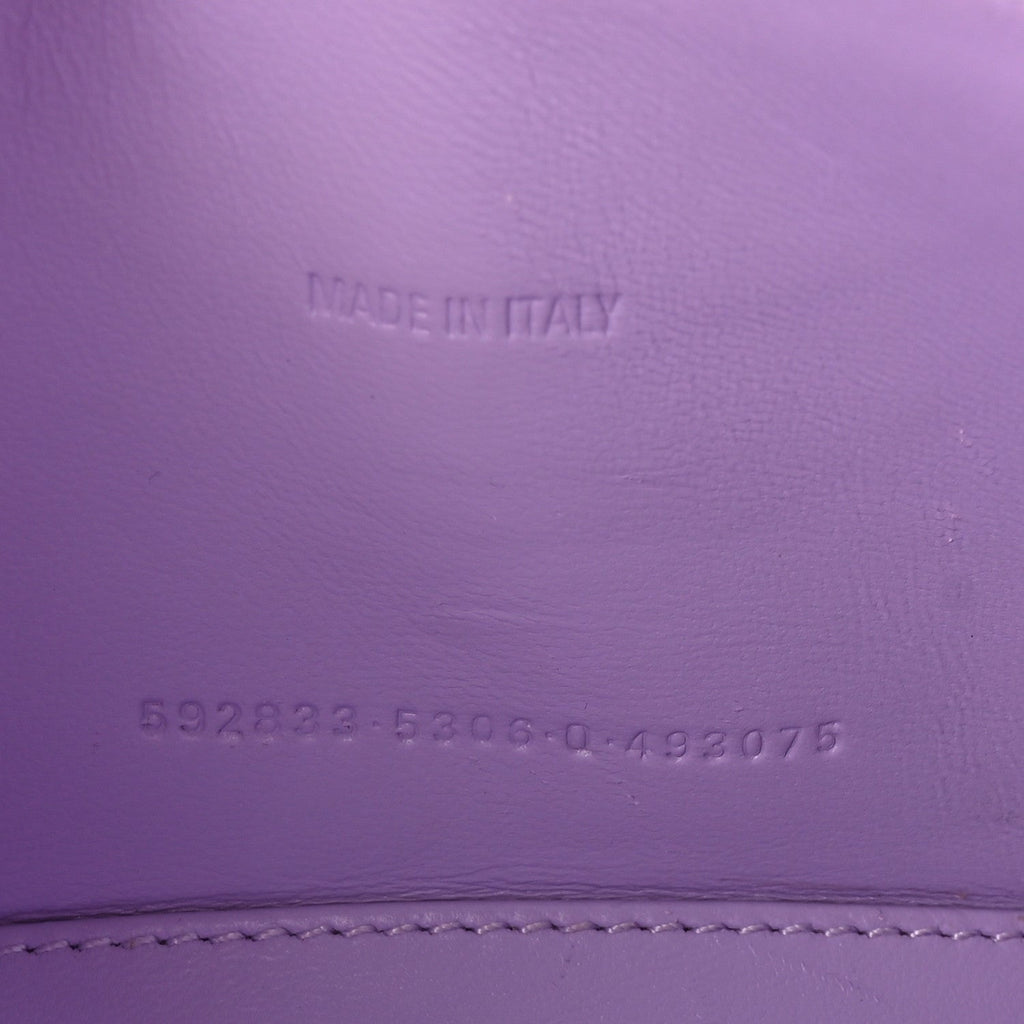 Shiny Calfskin Crocodile Embossed Hourglass Top Handle Bag XS Lilac