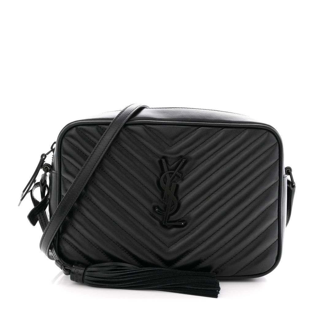 Calfskin Matelasse Monogram Monochrome Lou Camera Bag Black