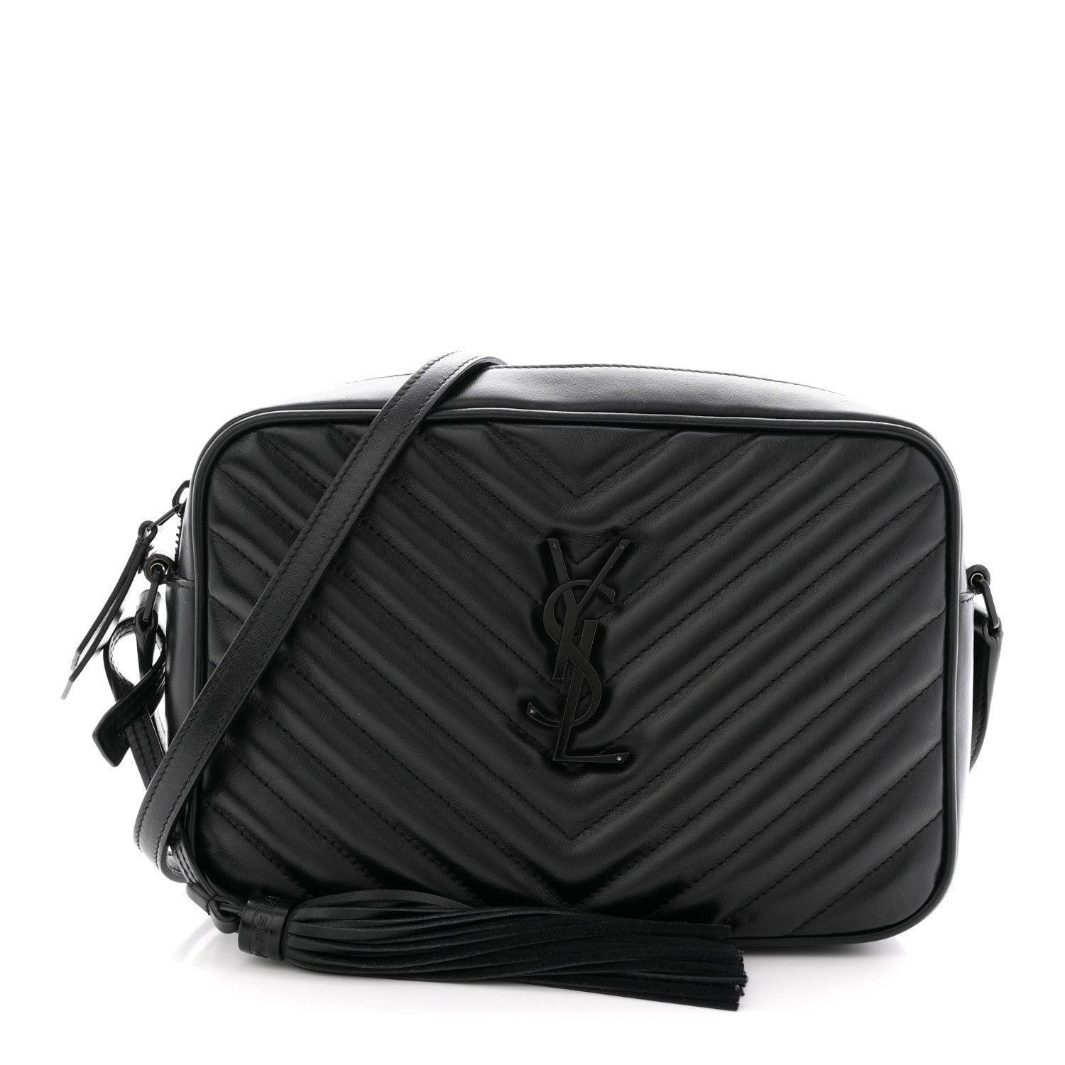 Calfskin Matelasse Monogram Monochrome Lou Camera Bag Black