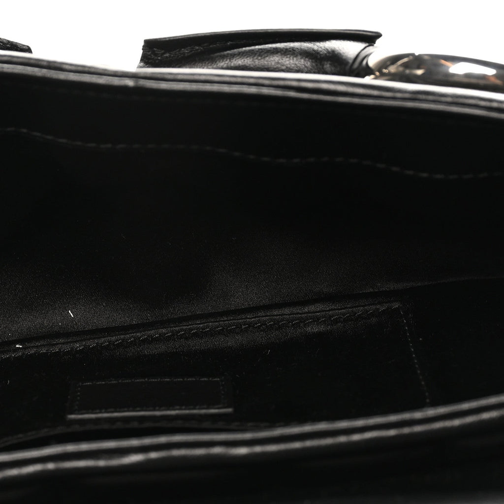 Nappa Vertical Matelasse Small Maxi Horsebit Chain Shoulder Bag Black