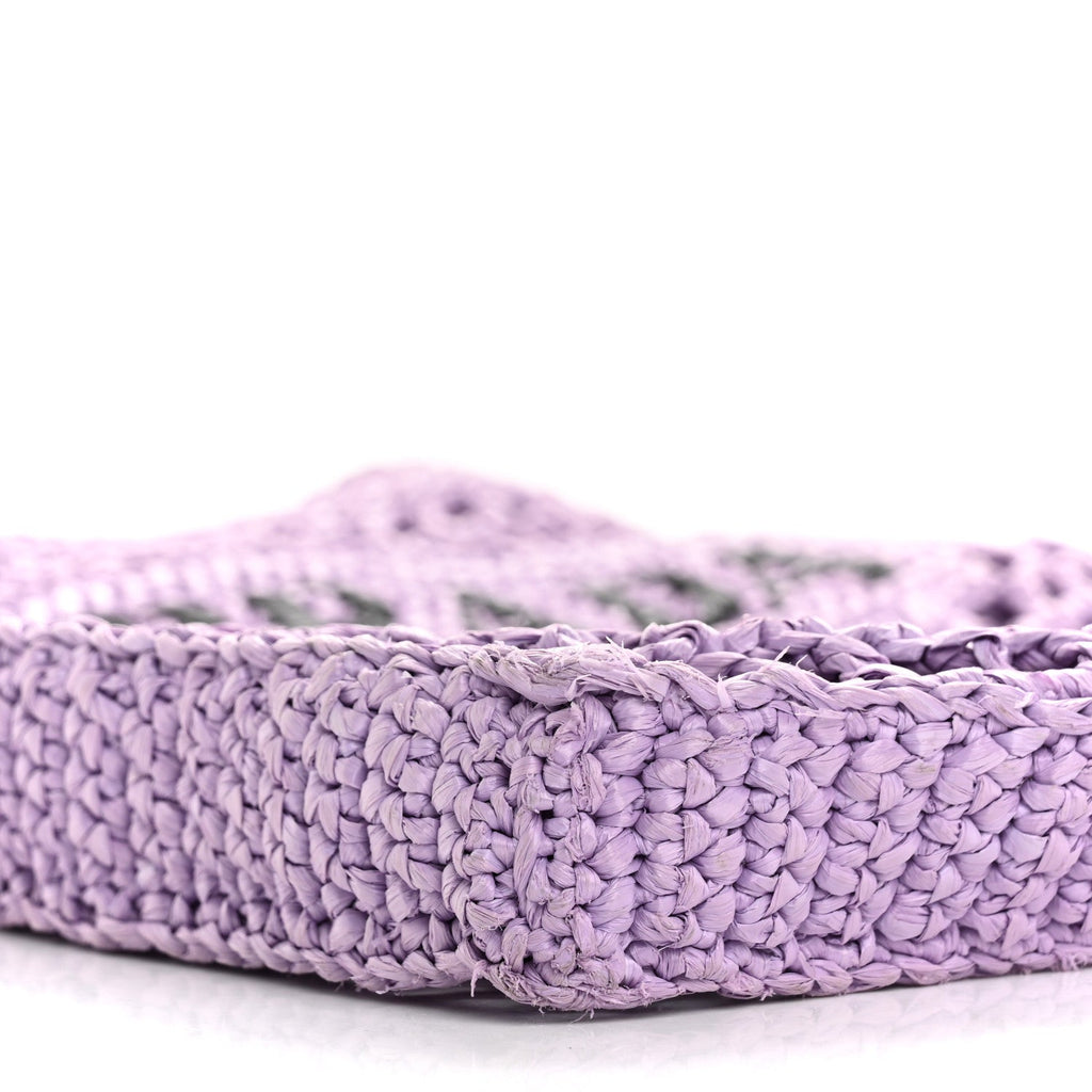 Yarn Raffia Effect Crochet Logo Embroidered Tote Bag Lilium