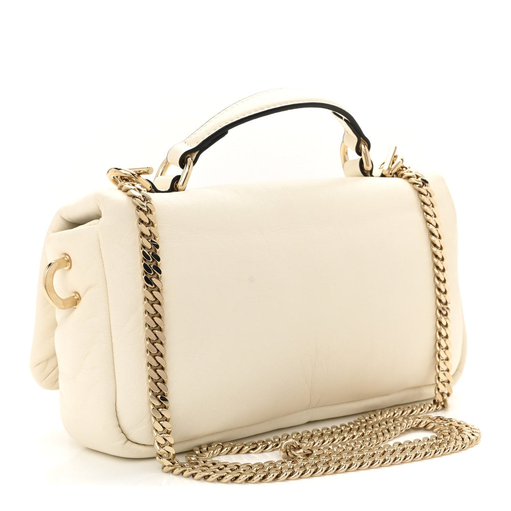 Lambskin Mini GG Milano Top Handle Shoulder Bag White