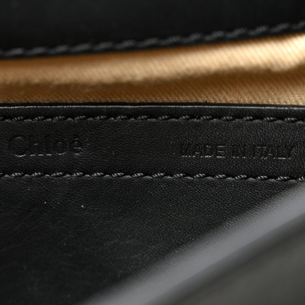 Calfskin Mini Marcie Metal Bar Trim Crossbody Bag Black