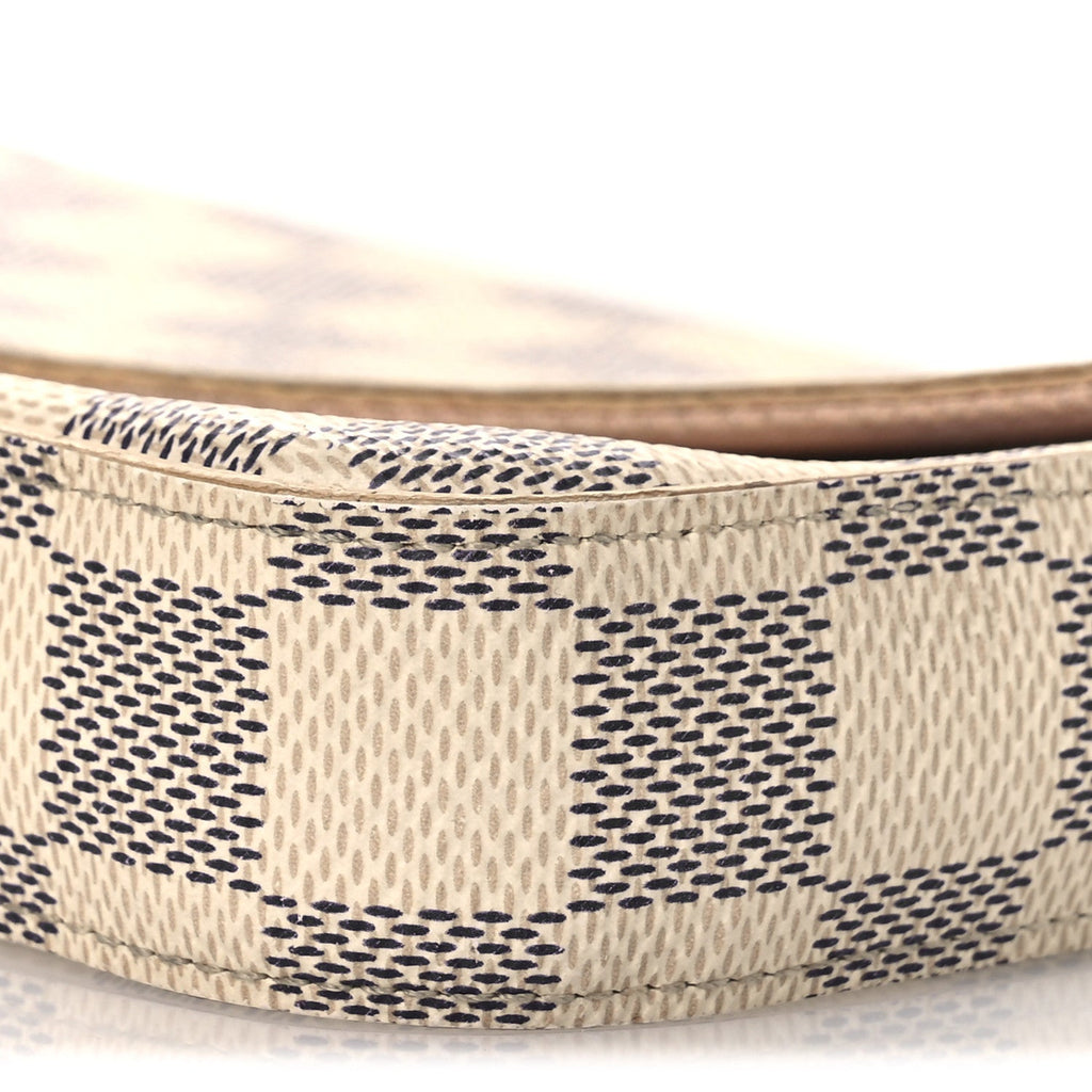 Damier Azur Pochette Felicie Chain Wallet Rose Ballerine