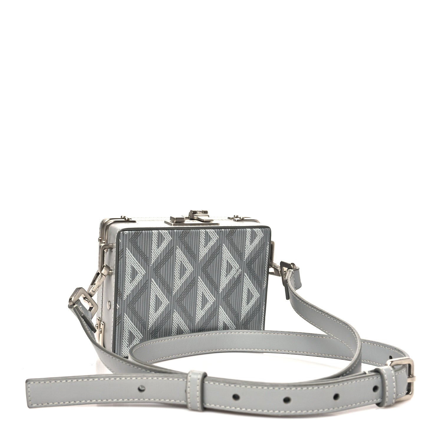 Coated Canvas CD Diamond Lock Mini Case  Gray