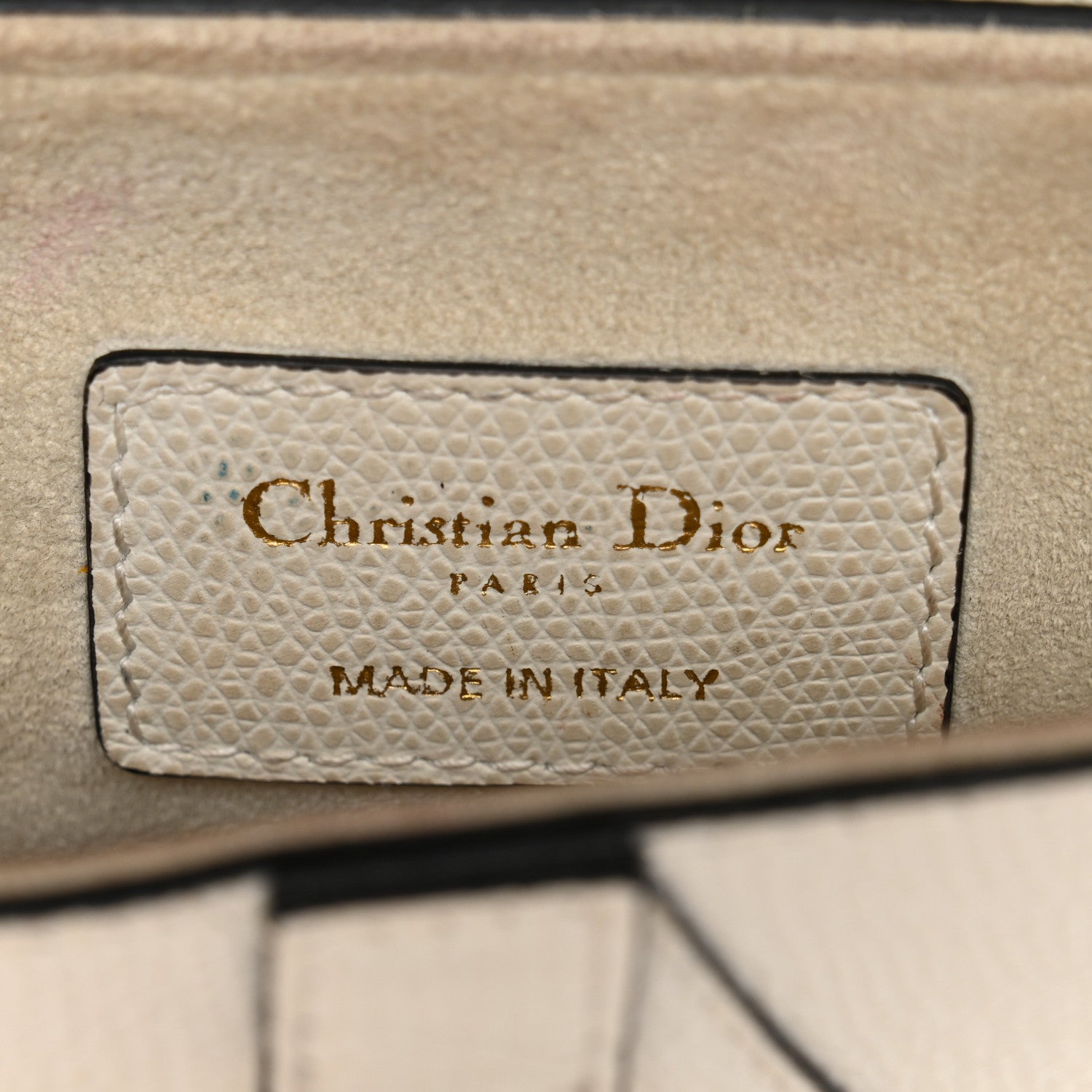 Grained Calfskin Mini Saddle Bag White