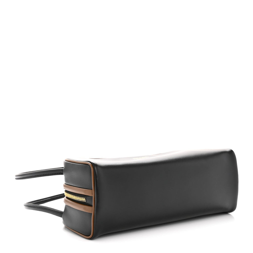 Soft Calfskin Swing Shoulder Bag Black Hazelnut