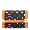Monogram Multicolor Porte-Monnaie Plat Coin Purse Black