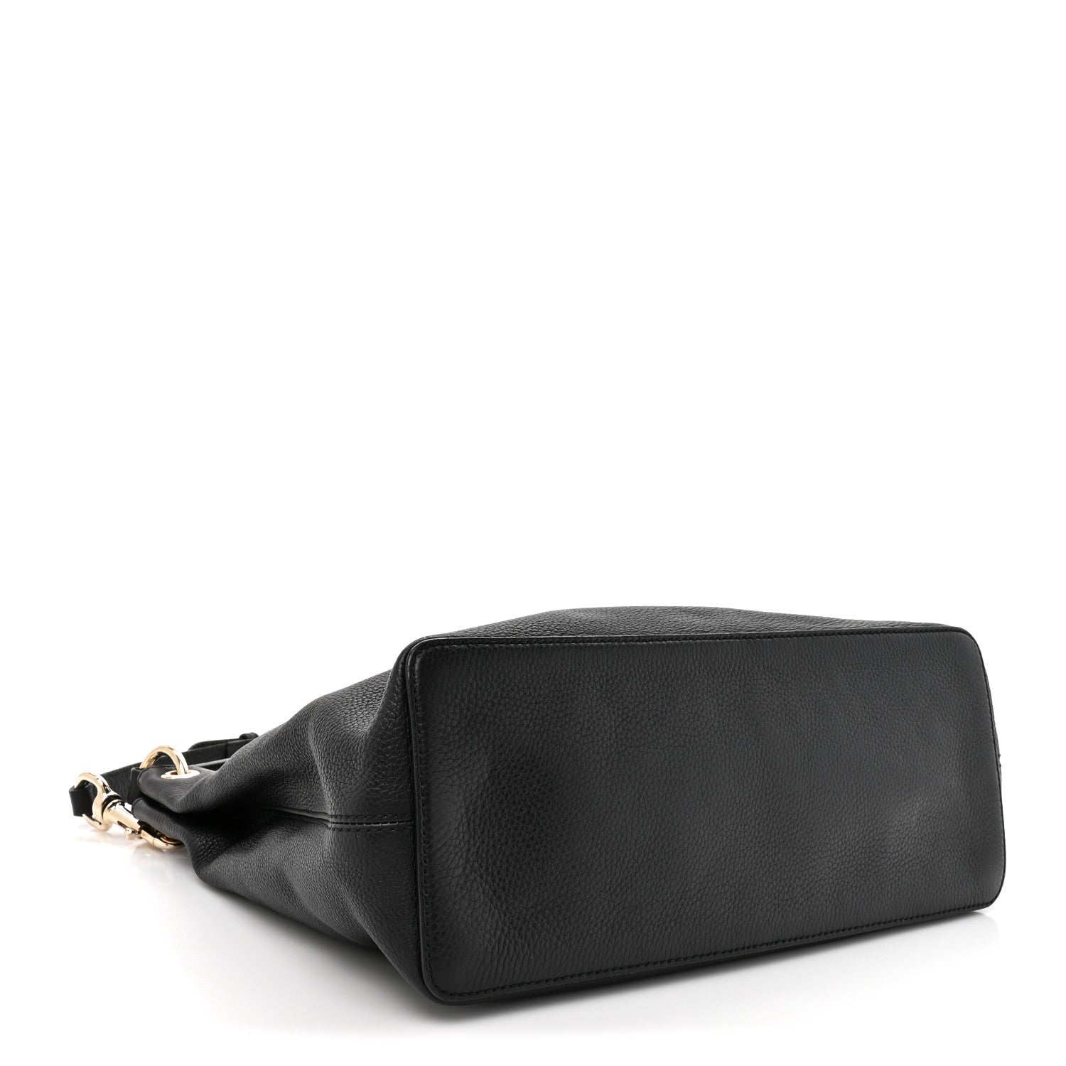 Pebbled Calfskin Large Soho Hobo Black