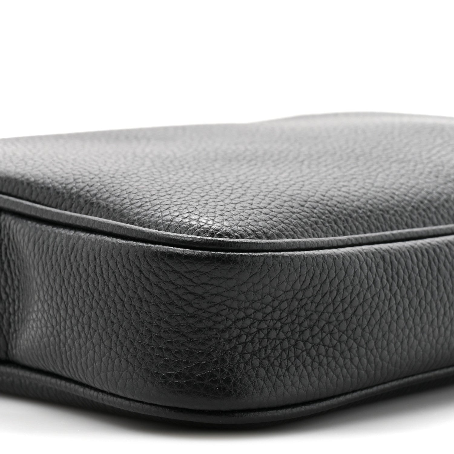 Pebbled Calfskin Shoulder Bag  Black