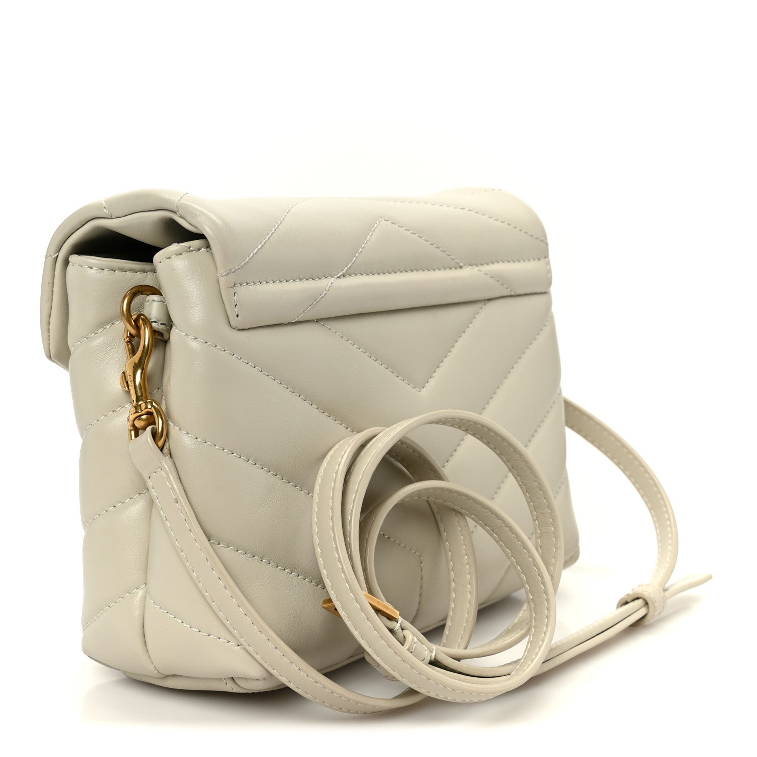 Calfskin Y Quilted Monogram Toy Loulou Crossbody Bag Crema Soft