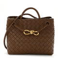 Nappa Intrecciato Small Andiamo Shoulder Bag Cognac