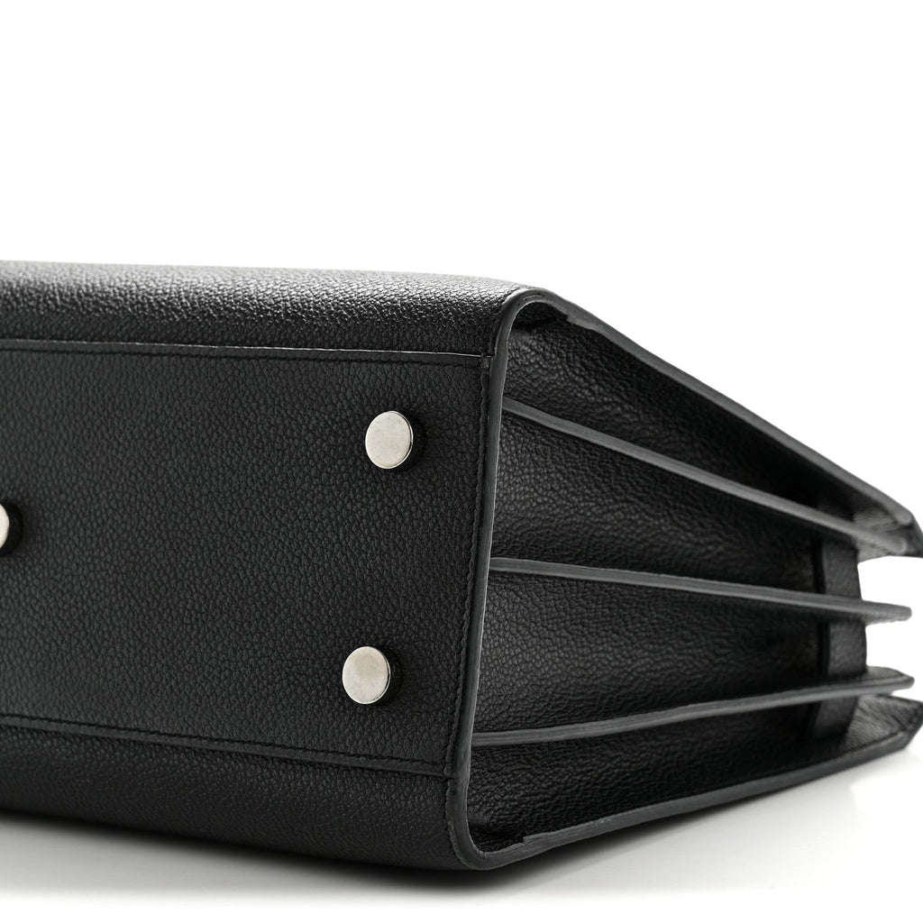 Grained Calfskin Baby Sac De Jour Black