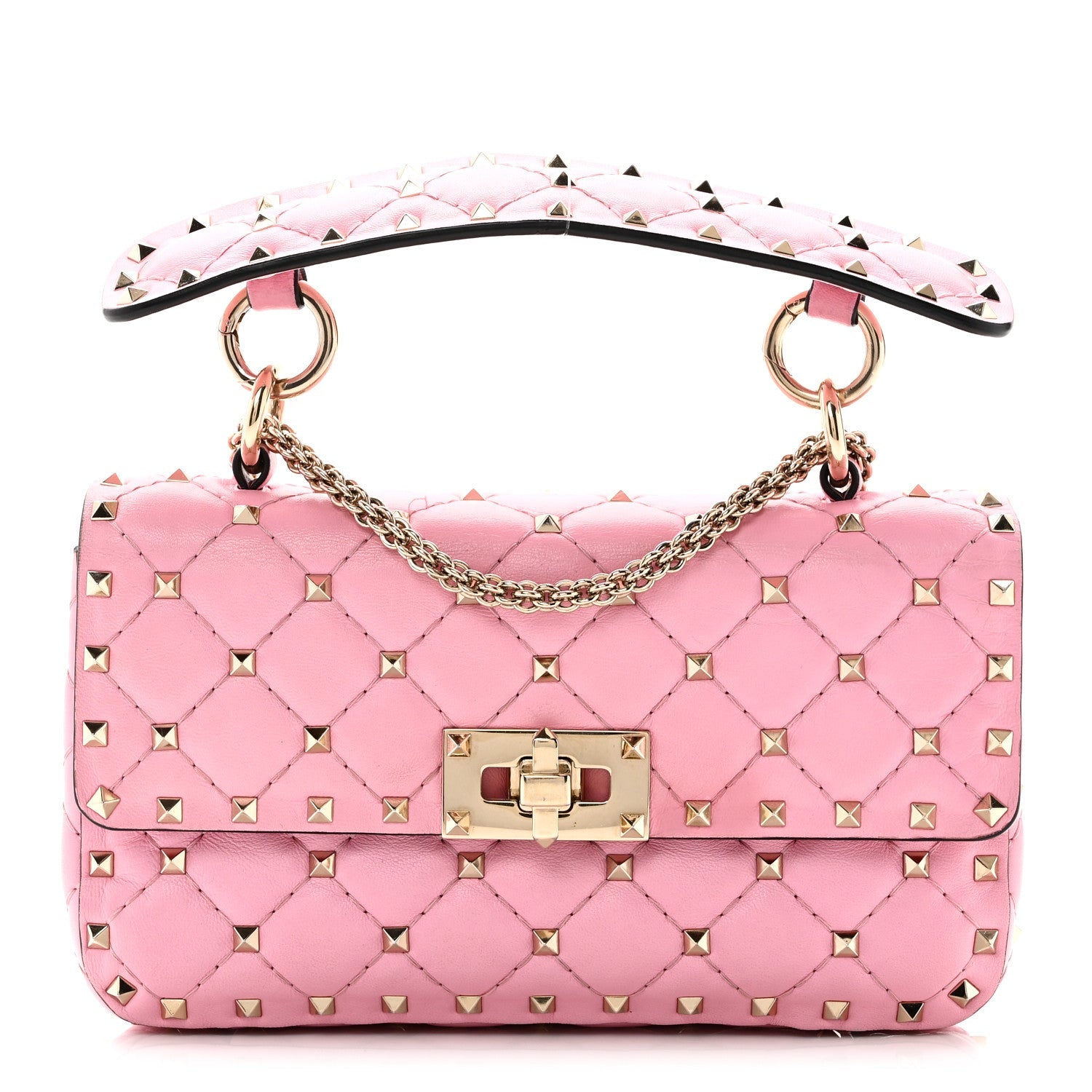 Nappa Small Rockstud Spike Shoulder Bag Giacinto