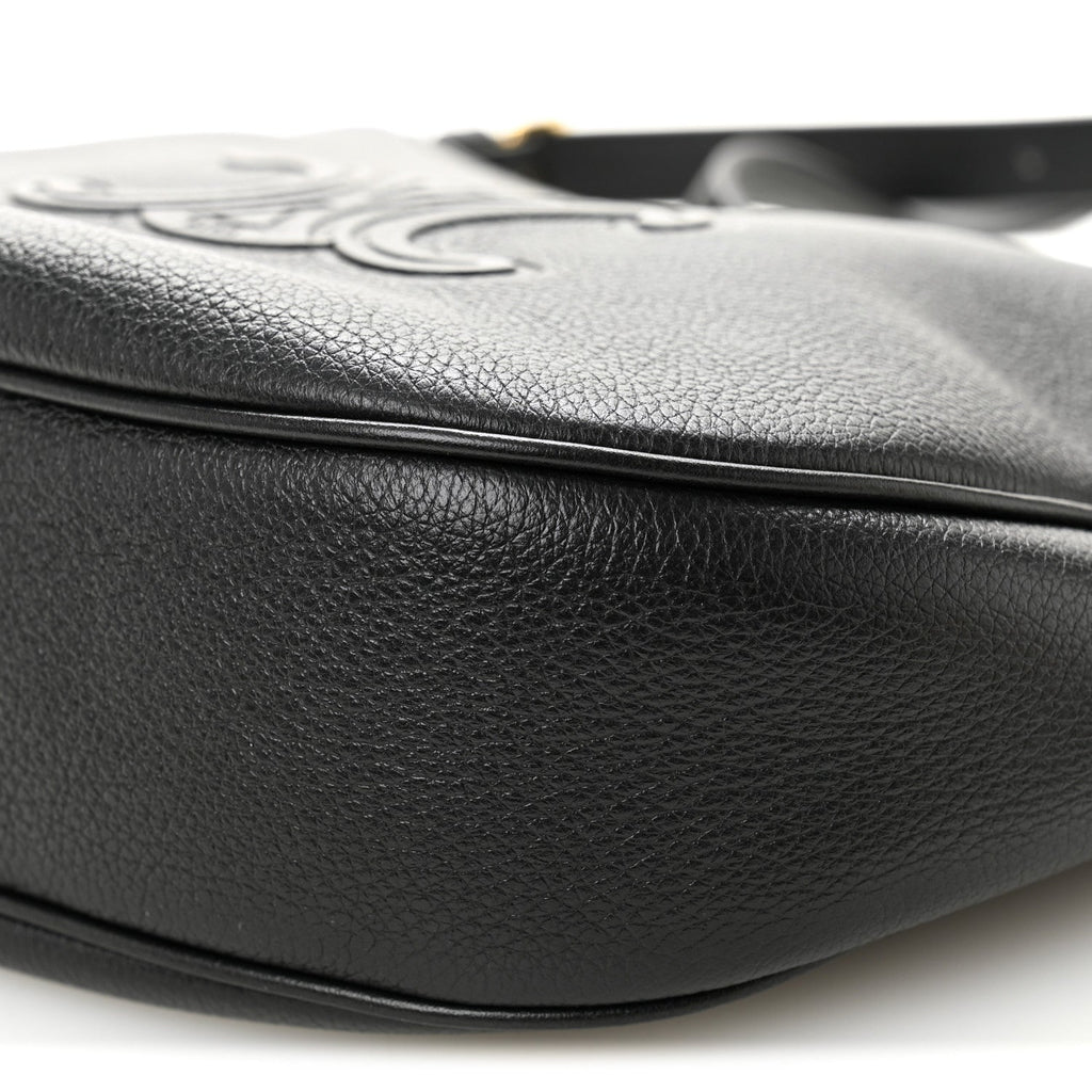 Supple Calfskin Cuir Triomphe Small Heloise Shoulder Bag Black