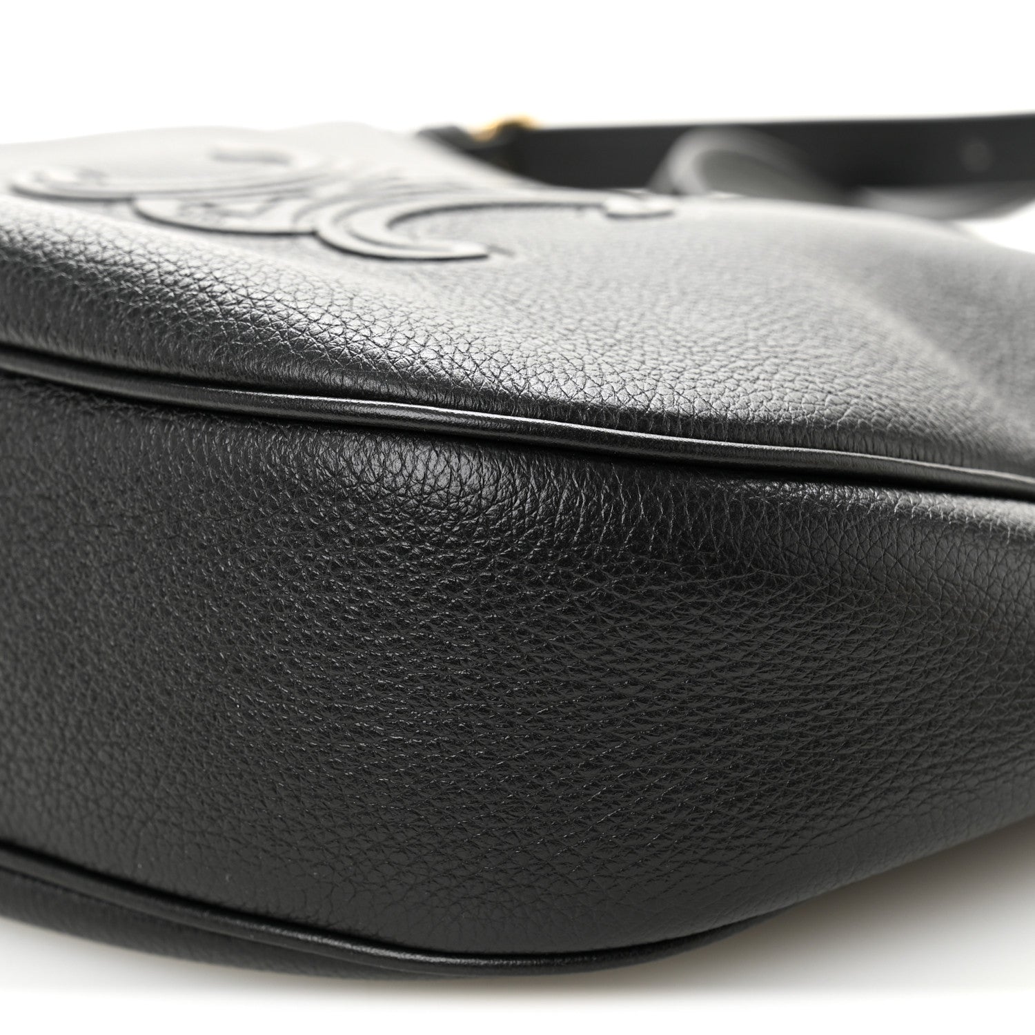 Supple Calfskin Cuir Triomphe Small Heloise Shoulder Bag Black