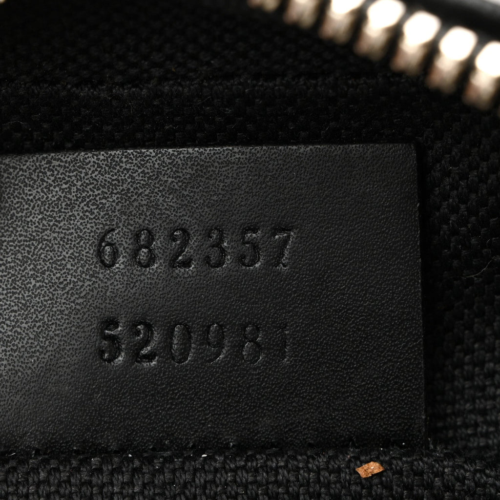 GG Supreme Monogram Appia Calfskin Web Small Camera Messenger Bag Black Grey