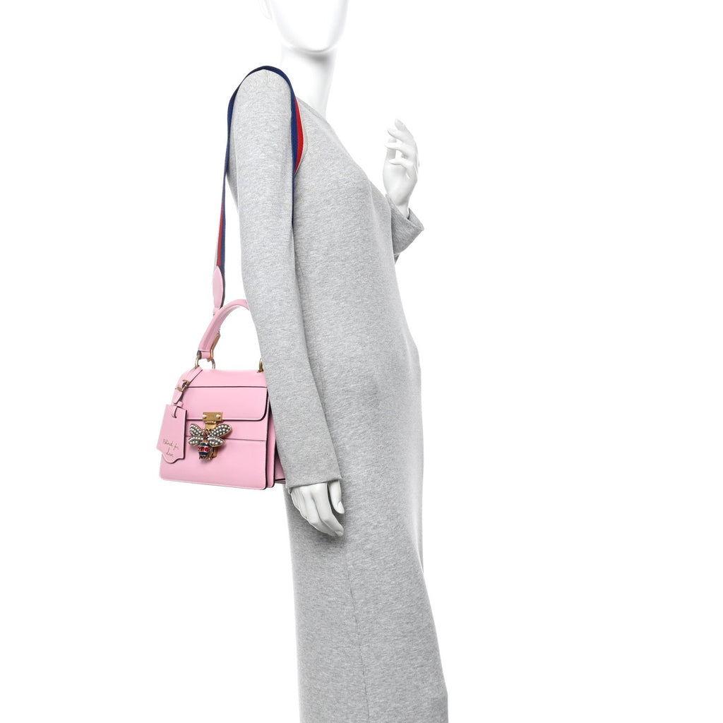 Calfskin Sylvie Web Small Queen Margaret Top Handle Bag Sugar Pink