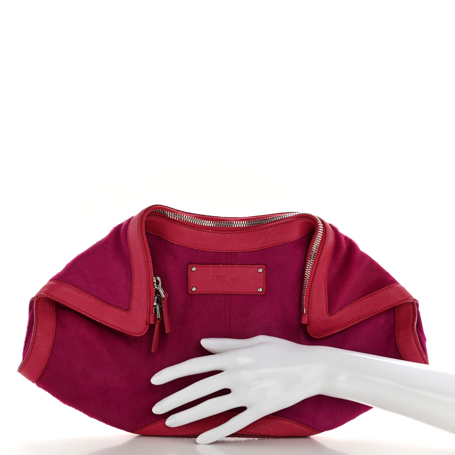 Calfskin Pony Hair De Manta Clutch Pink
