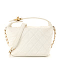 Lambskin Quilted Small Perfect Meeting Hobo White