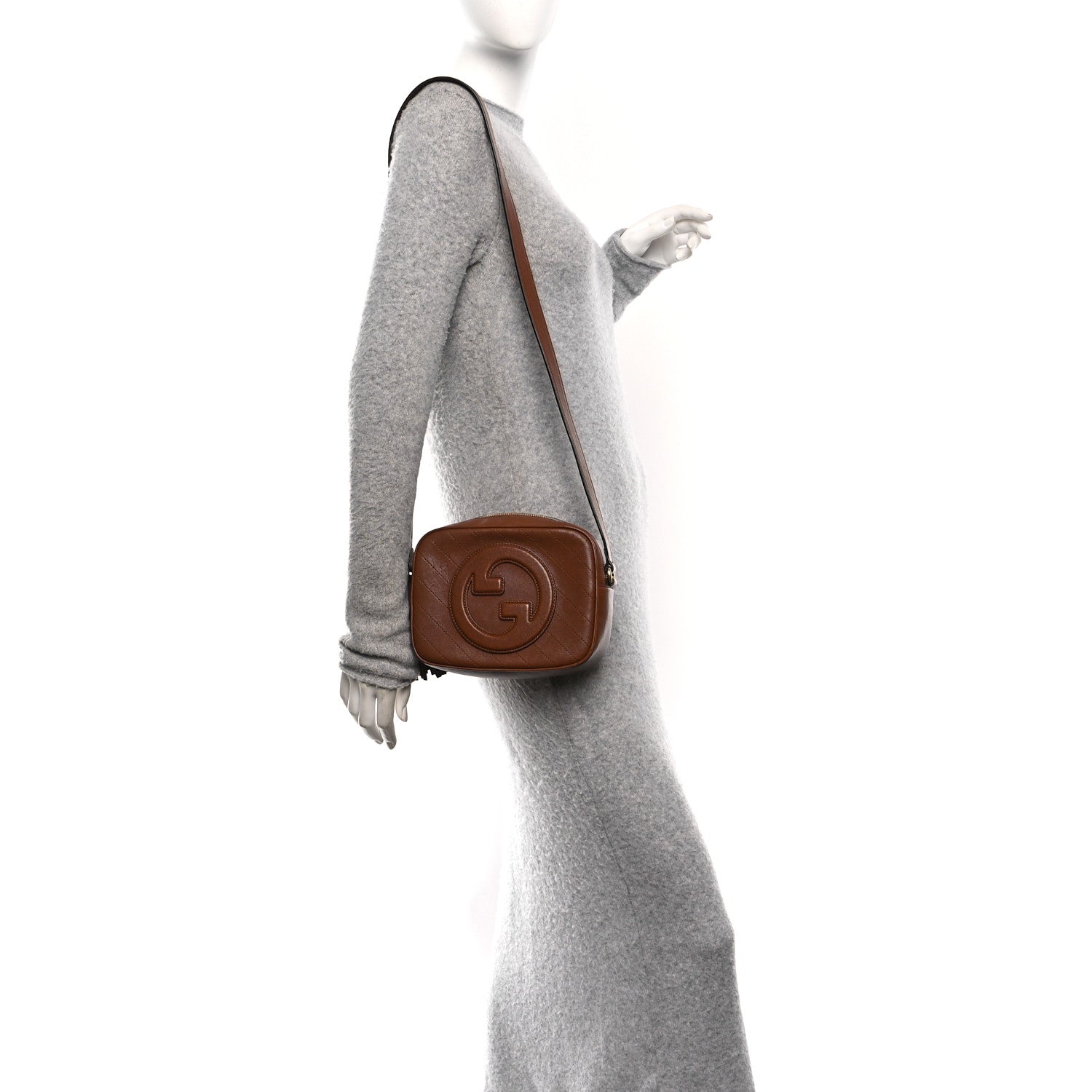 Sakai Be Green Calfskin Diagonal Stitched Small Blondie Shoulder Bag Cuir
